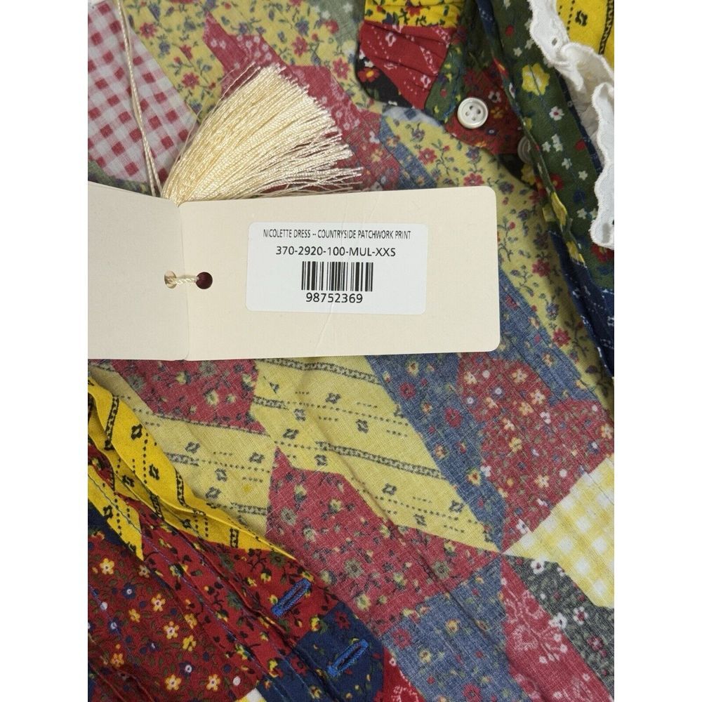 Doen Nicolette Dress | Countryside Patchwork Print | Sz. XXS - Picture 8 of 15